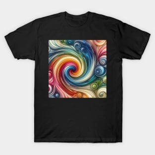 Psychedelic looking abstract illustration of Swirls T-Shirt